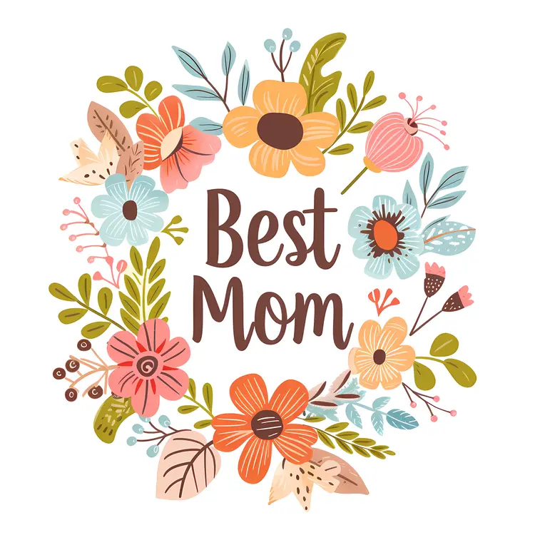Best Mom Floral Wreath