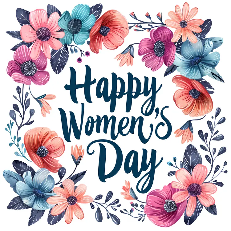 Happy Women's Day with Pastel Flowers