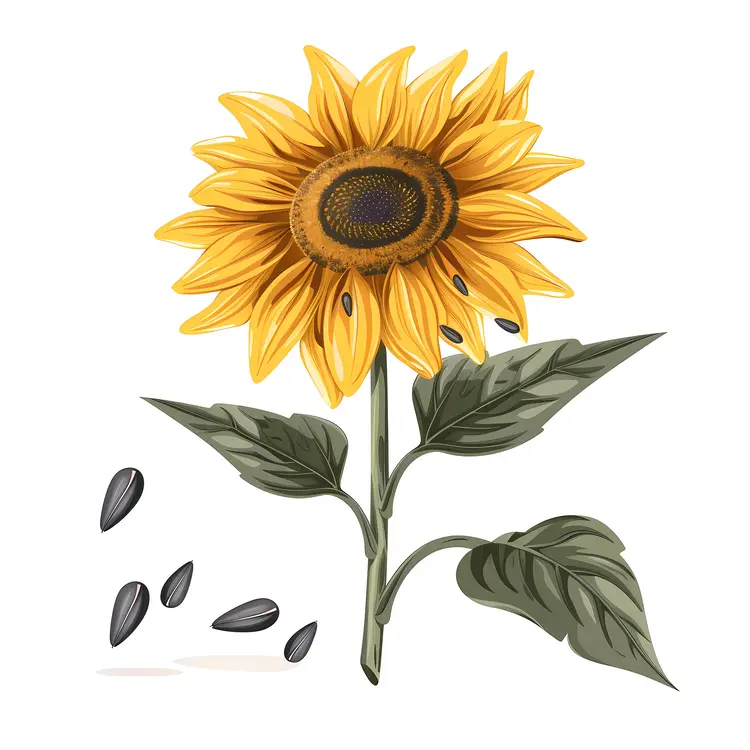 Sunflower with Falling Seeds