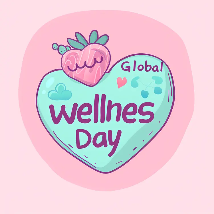 Global Wellness Day Heart Stamp