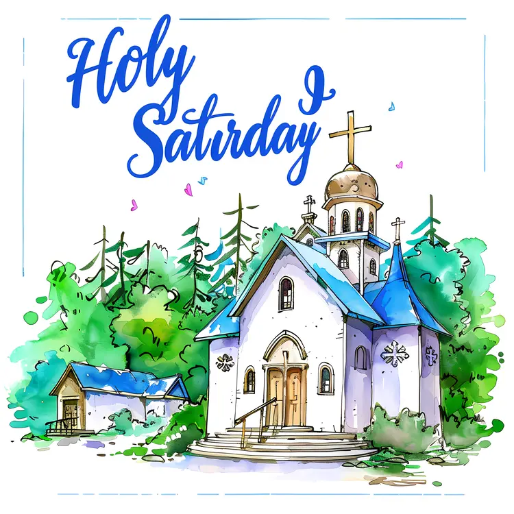 Holy Saturday Church with Trees