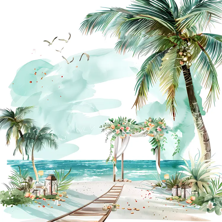 Beautiful Beach Wedding Setup