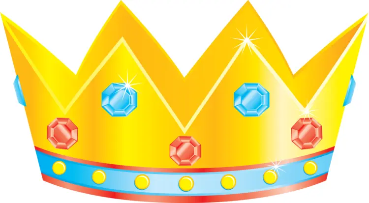 Golden Crown with Blue and Red Jewels