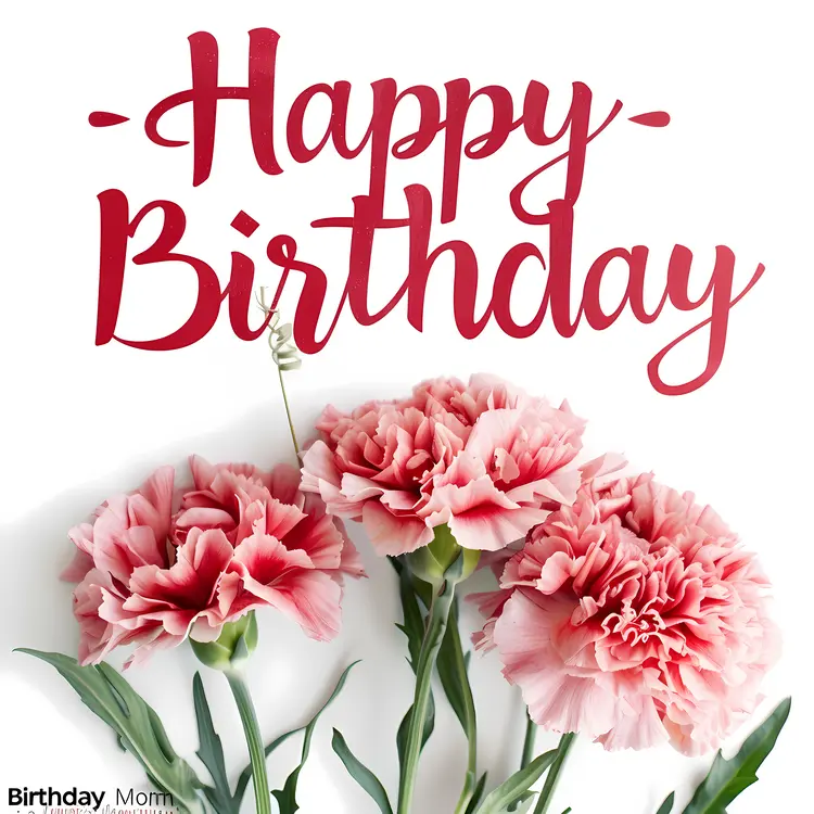 Pink Flowers Happy Birthday