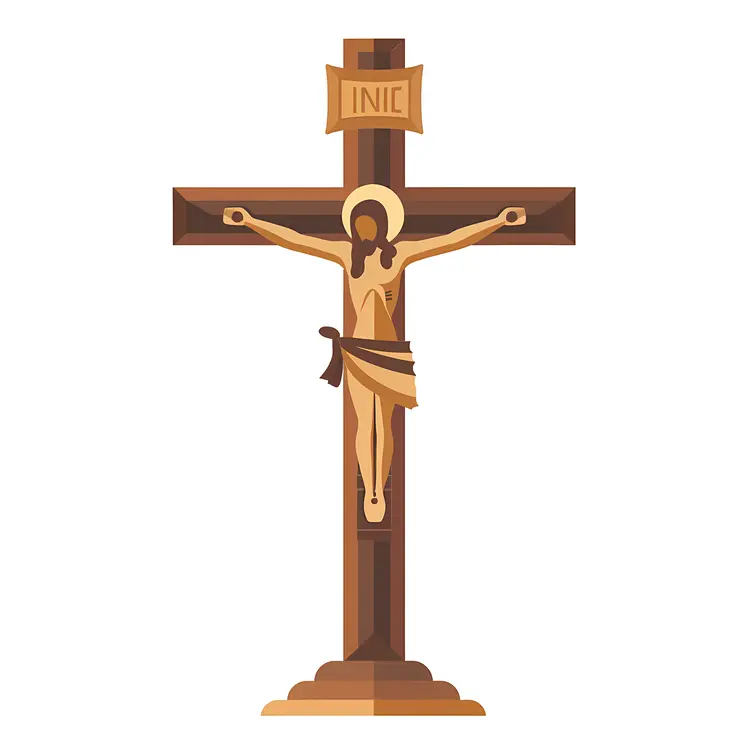 Traditional Cross with Crucifix Illustration
