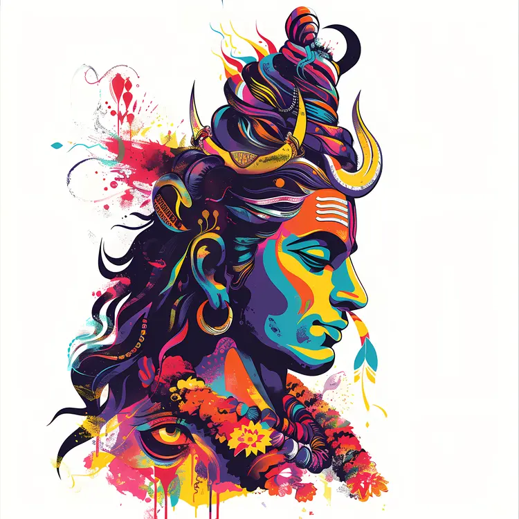 Colorful Shiva Illustration