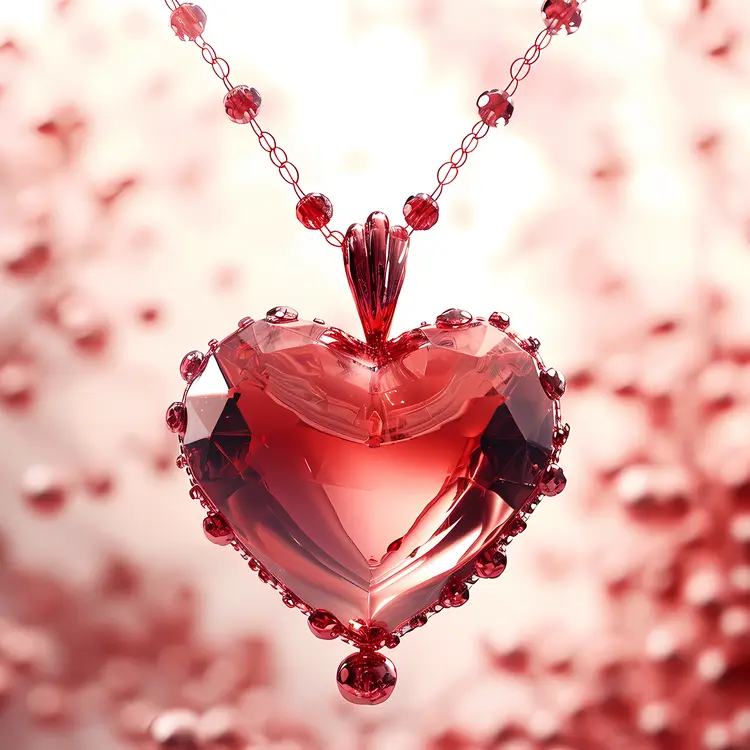 Elegant Red Heart Necklace