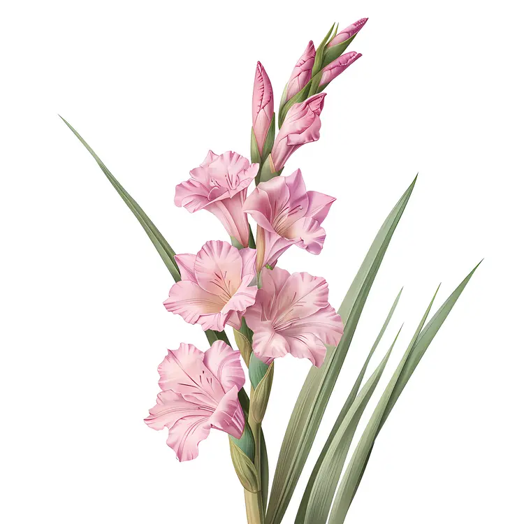 Lovely Pink Gladiolus Flowers