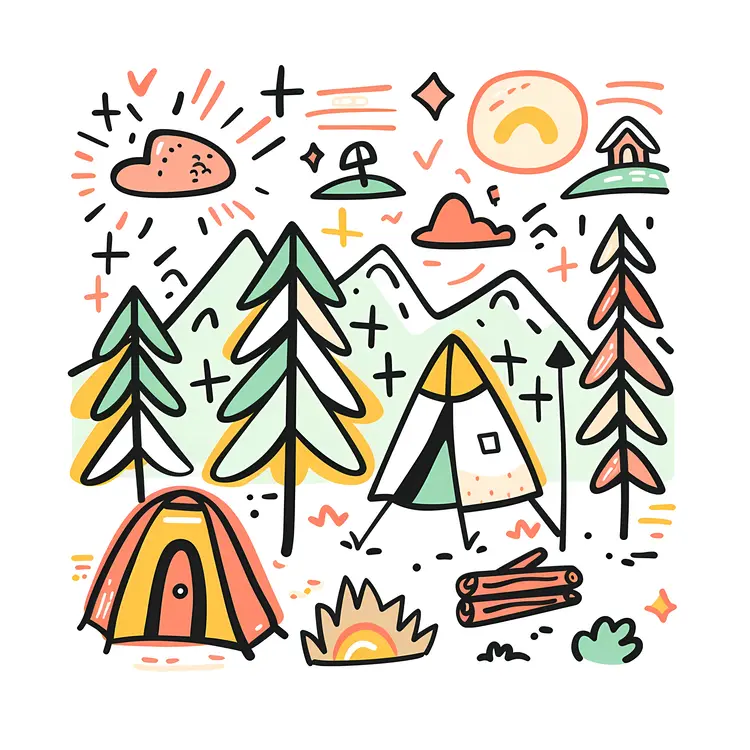 Cute Camping Doodle