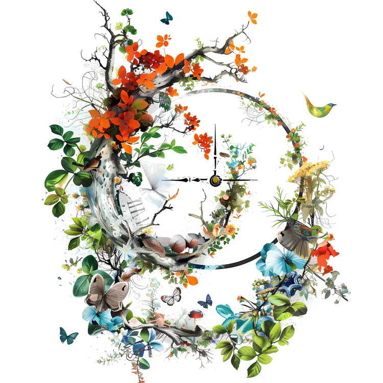 Beautiful Floral Wreath Clock for Home Decor