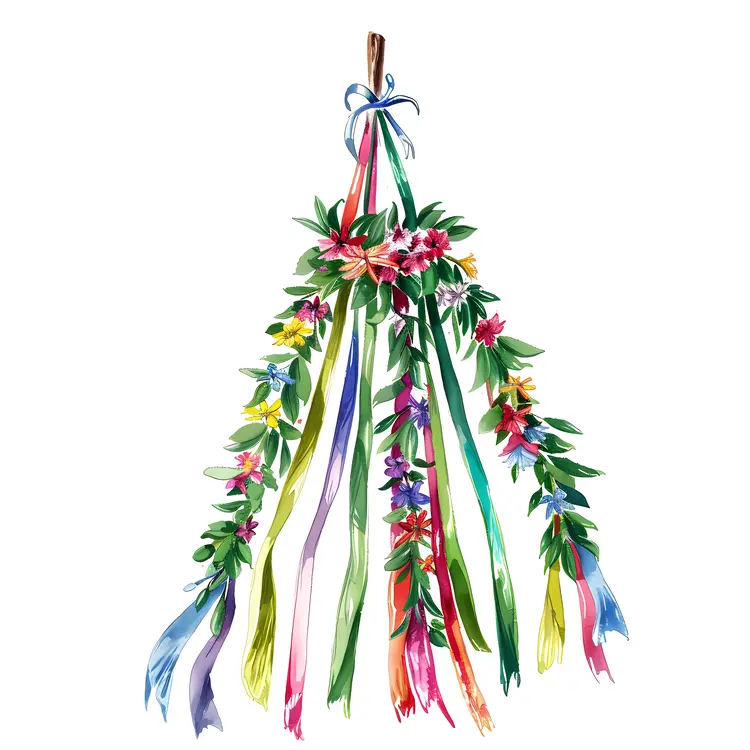 Simple Maypole with Floral Decorations