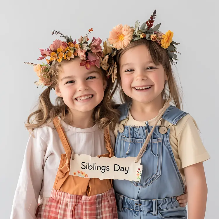 Siblings Day Celebration with Flower Crowns