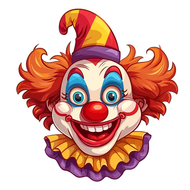 Happy Clown with Striped Hat