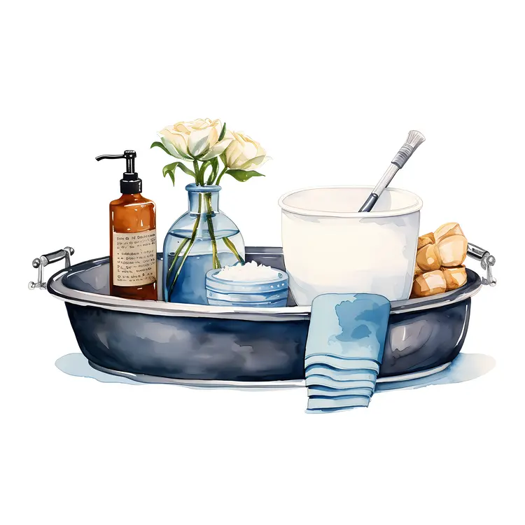 Spa Tray with Soap and Flowers