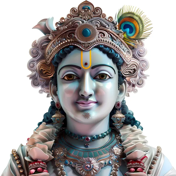 Hindu Deity with Peacock Feather