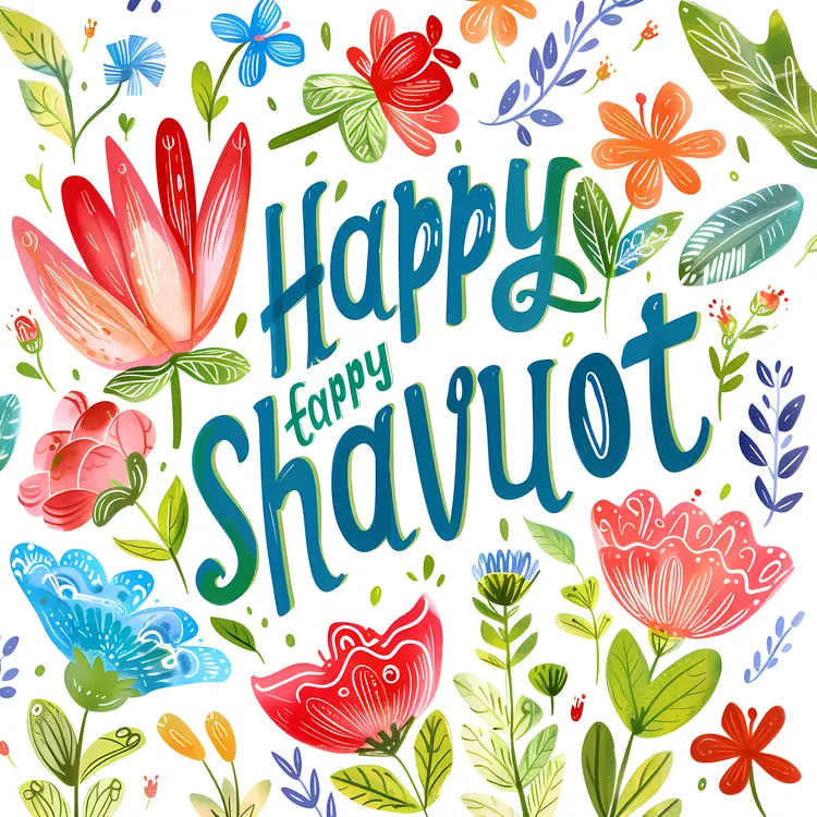 Happy Shavuot with Floral Design