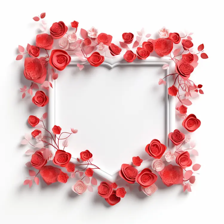 Beautiful Red and Pink Roses Floral Frame