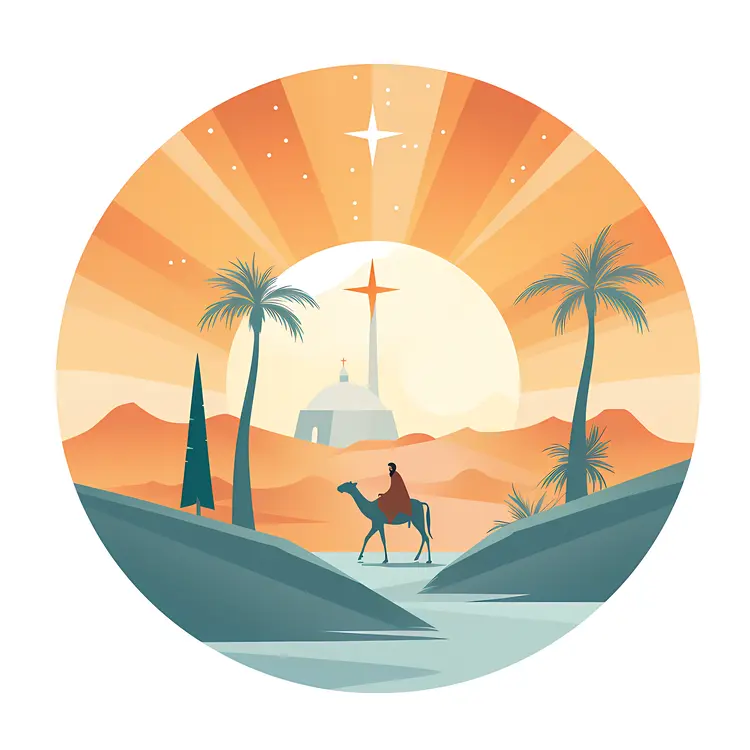 Camel and Dome at Sunset