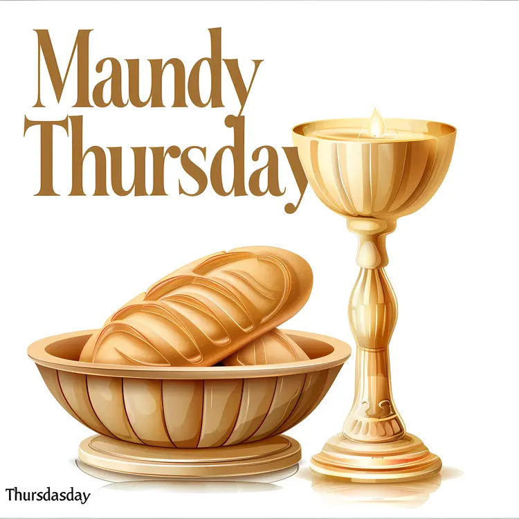 Golden Chalice and Bread for Maundy Thursday