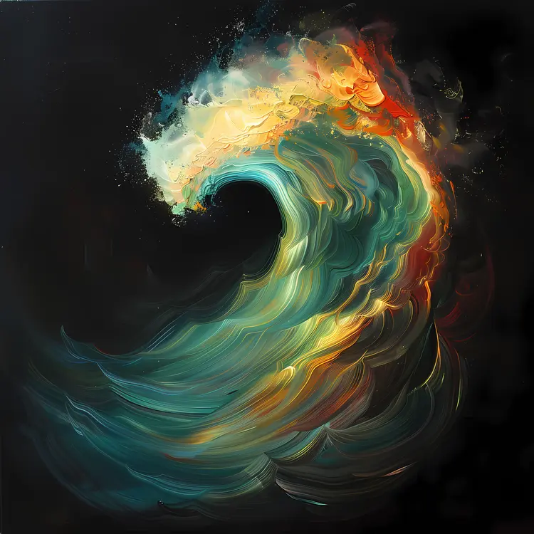 Artistic Colorful Ocean Wave