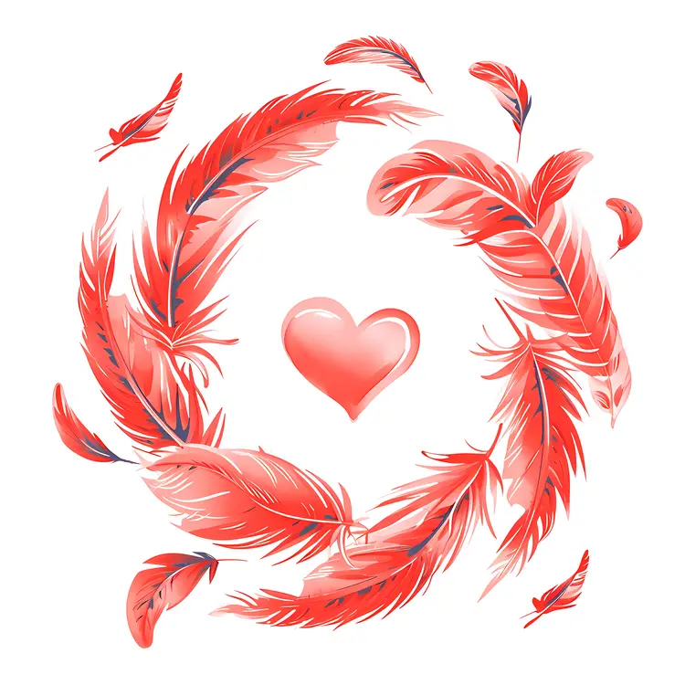 Feather Wreath with Heart