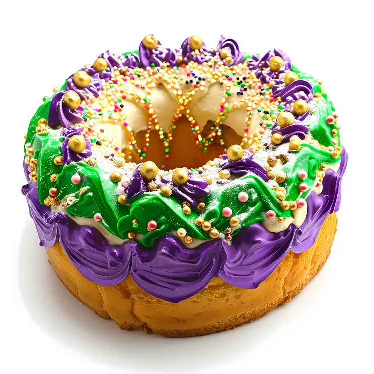 Festive Mardi Gras King Cake