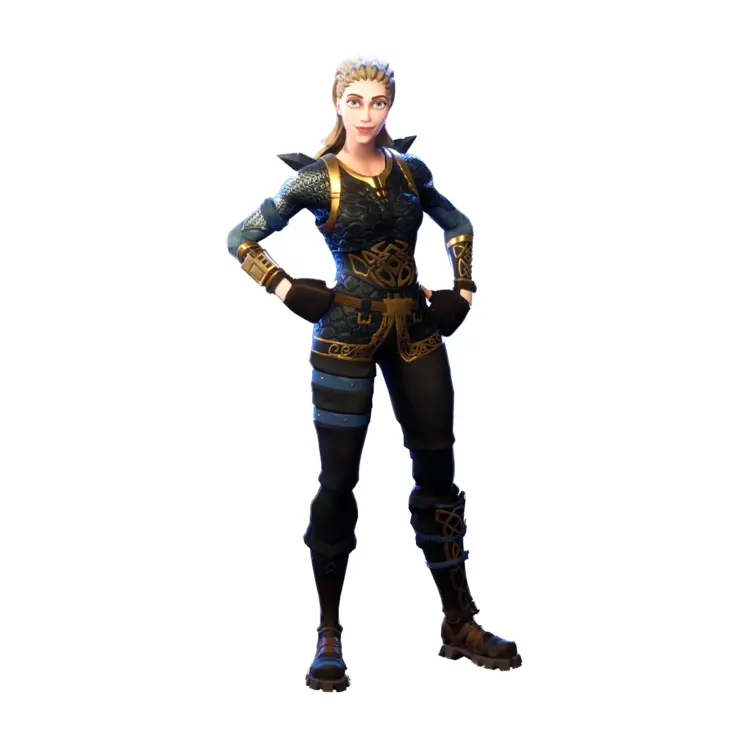 Standing Female Fortnite Character in Black Outfit