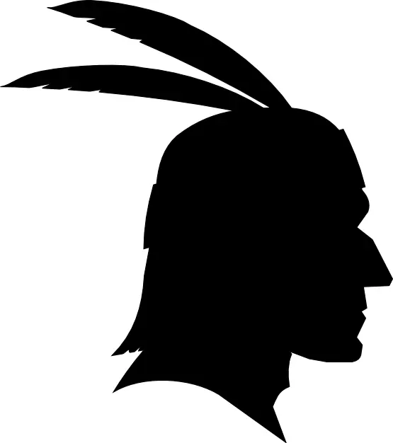 Silhouette Profile with Feather Headdress