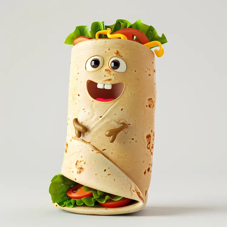 Happy Burrito Cartoon