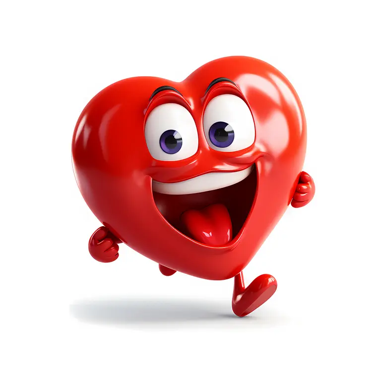 Happy Red Heart Cartoon