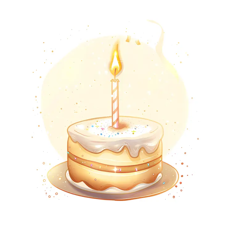 Birthday Cake with One Candle