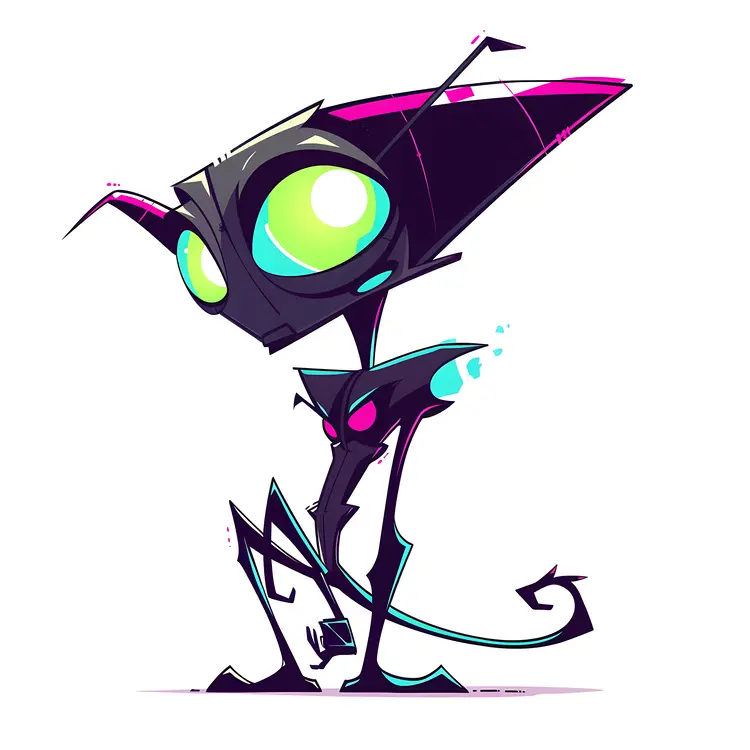 Stylish Purple Alien Character