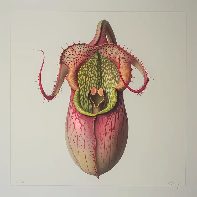 Illustration of Exotic Pitcher Plant