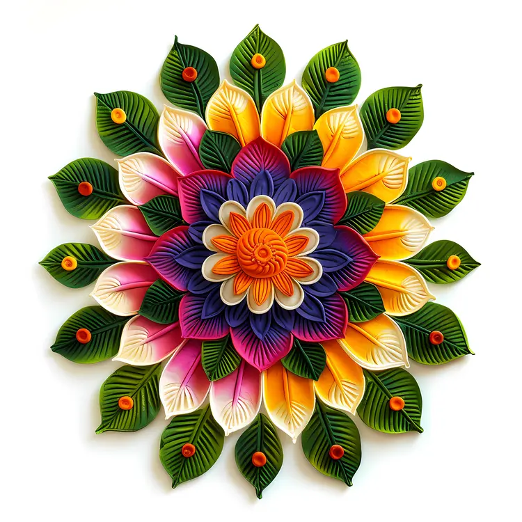 Colorful Floral Mandala Art