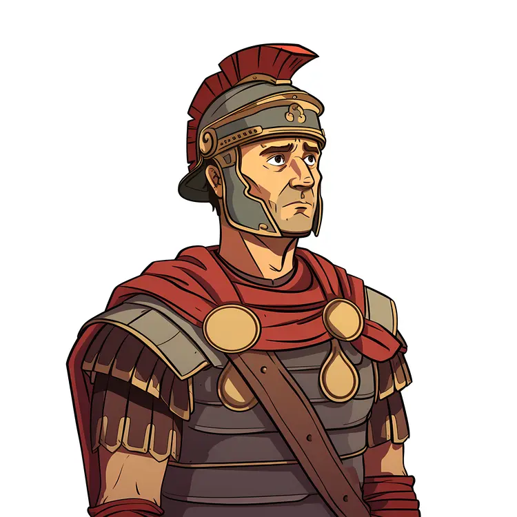 Roman Soldier in Armor Illustration