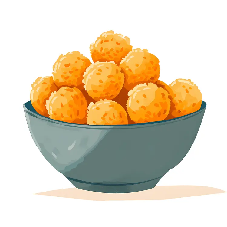 Green Bowl of Orange Balls