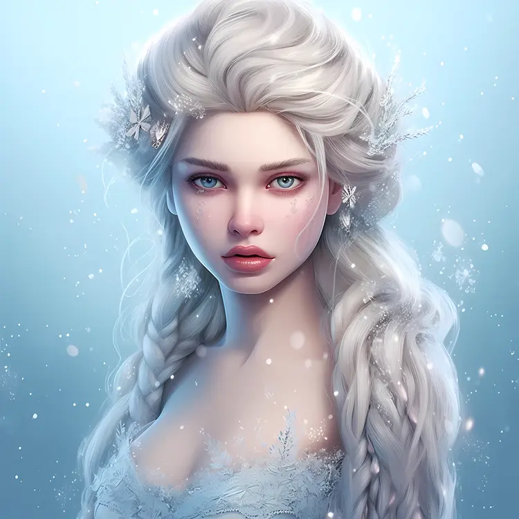 Snow Queen with Floral Hair Accessories
