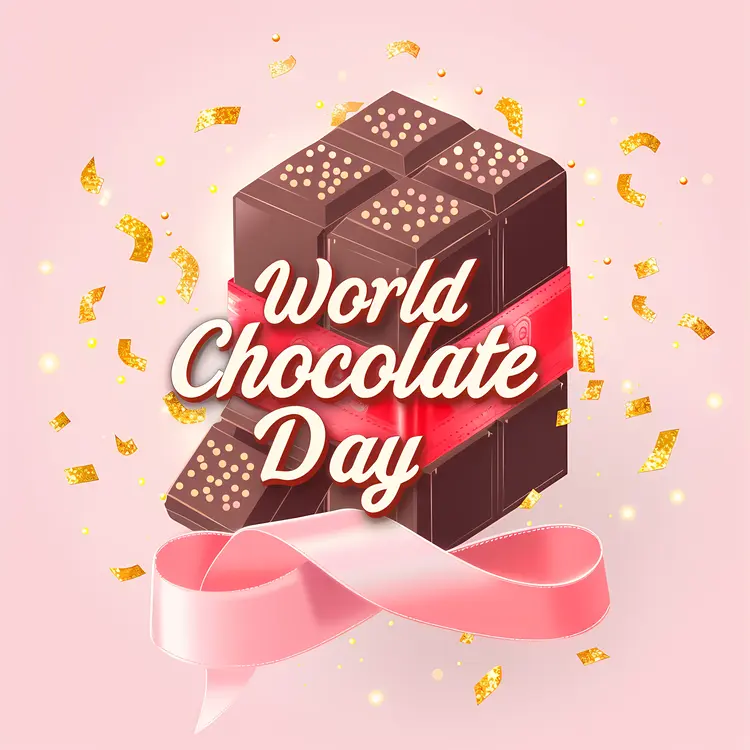 Chocolate Bar with Ribbon for World Chocolate Day