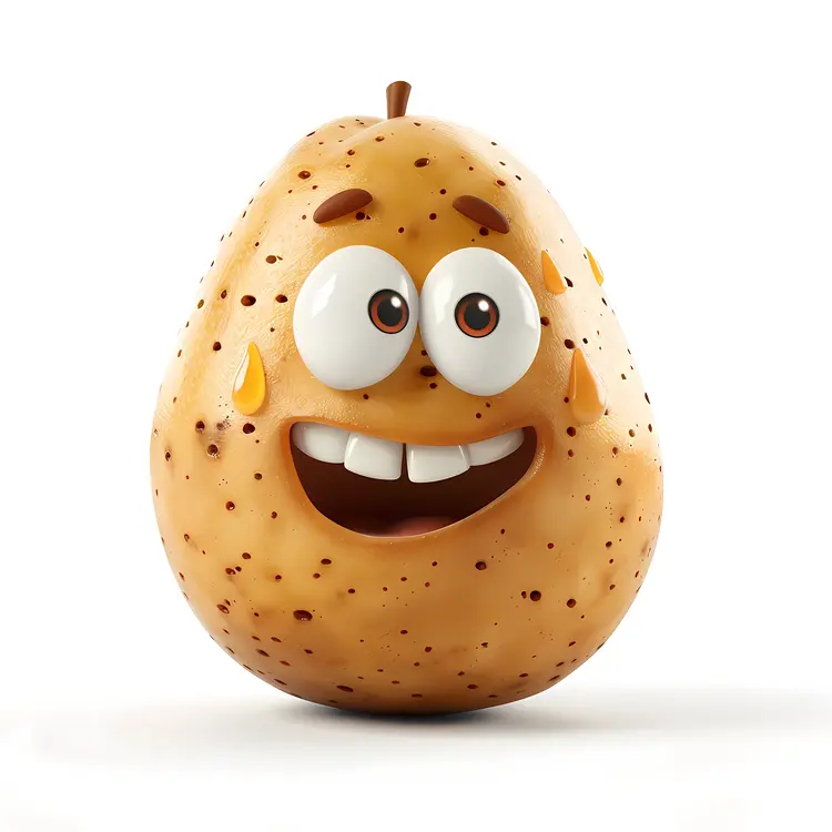 Smiling Speckled Potato Cartoon