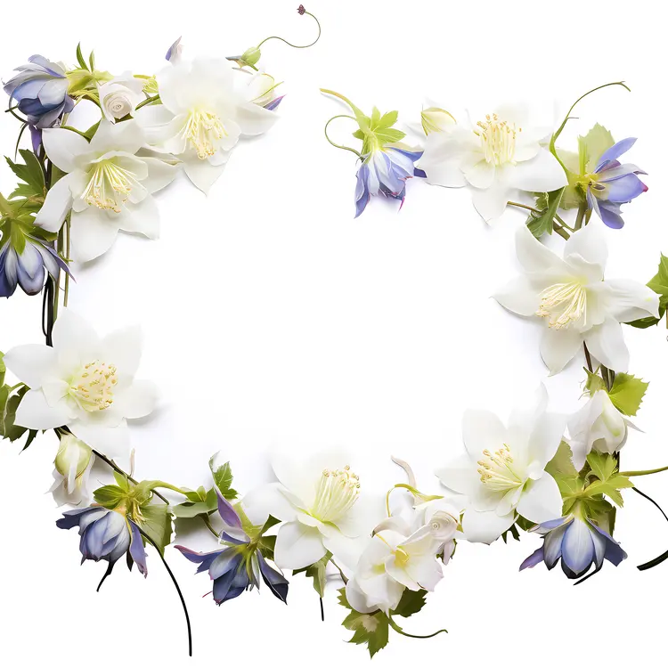 White and Purple Floral Frame