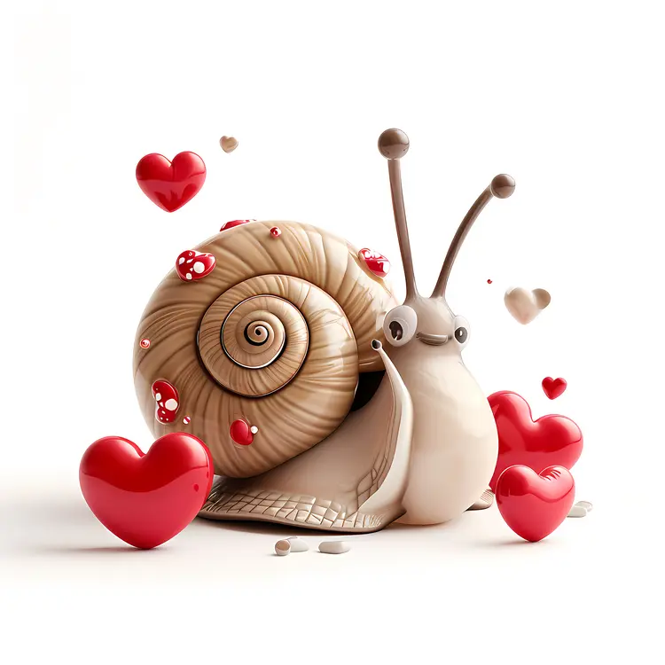 Cute Snail with Hearts