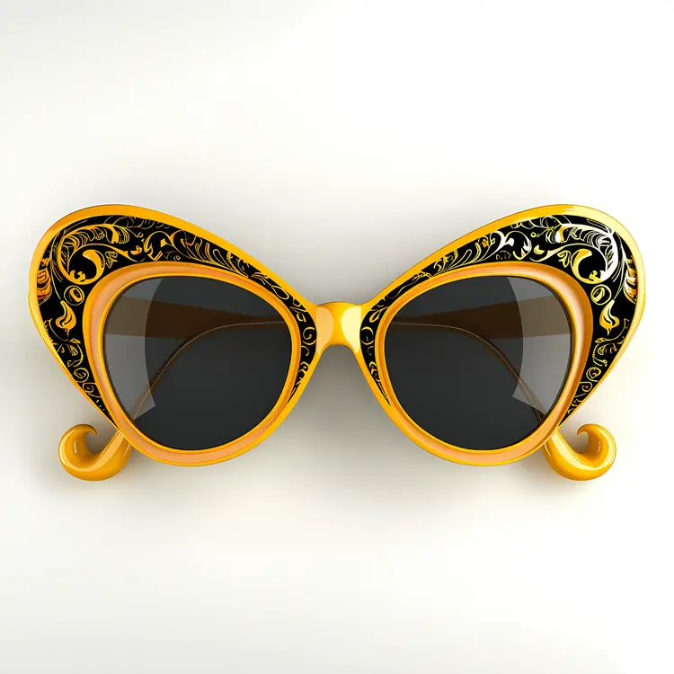 Decorative Sunglasses with Black and Gold Design