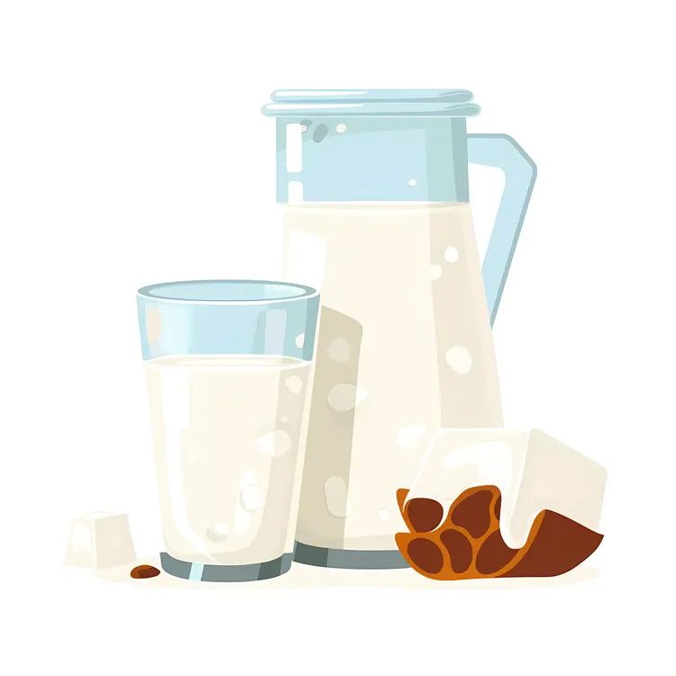 Milk Jug and Glass Illustration