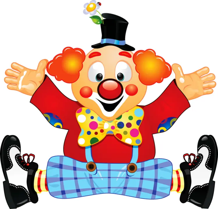Clown with Polka Dot Bowtie and Red Nose