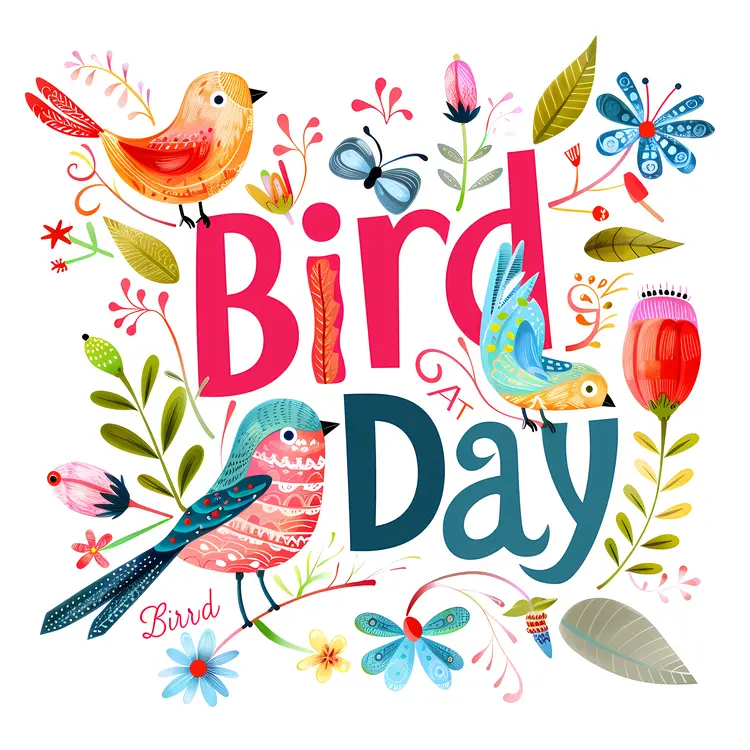 Bird Day Celebration with Colorful Birds