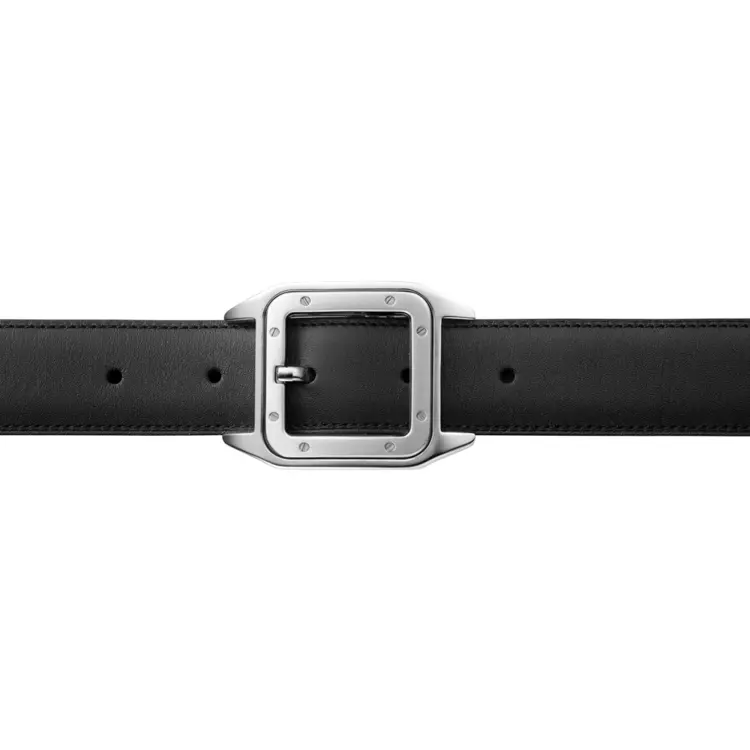 Black Belt with Square Silver Buckle