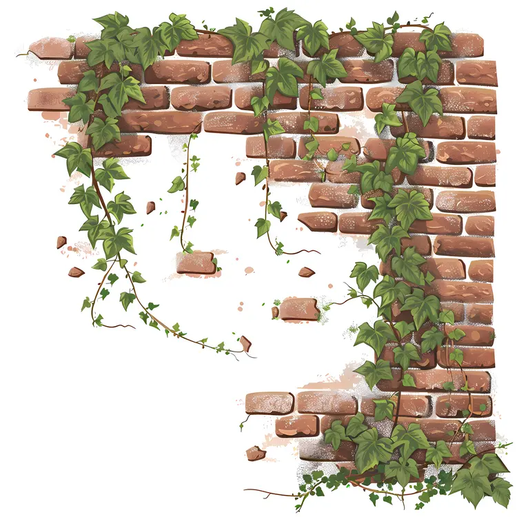 Brick Wall with Ivy