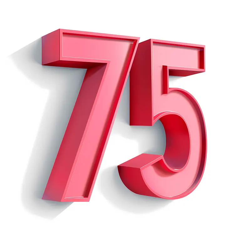 Simple Red Number 75