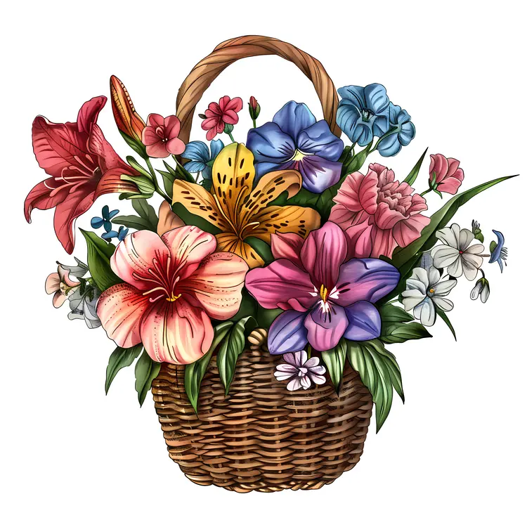 Colorful Flower Basket