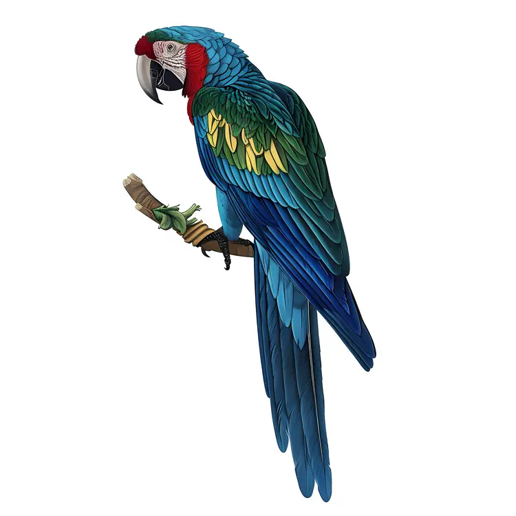 Blue Parrot Perched on a Branch